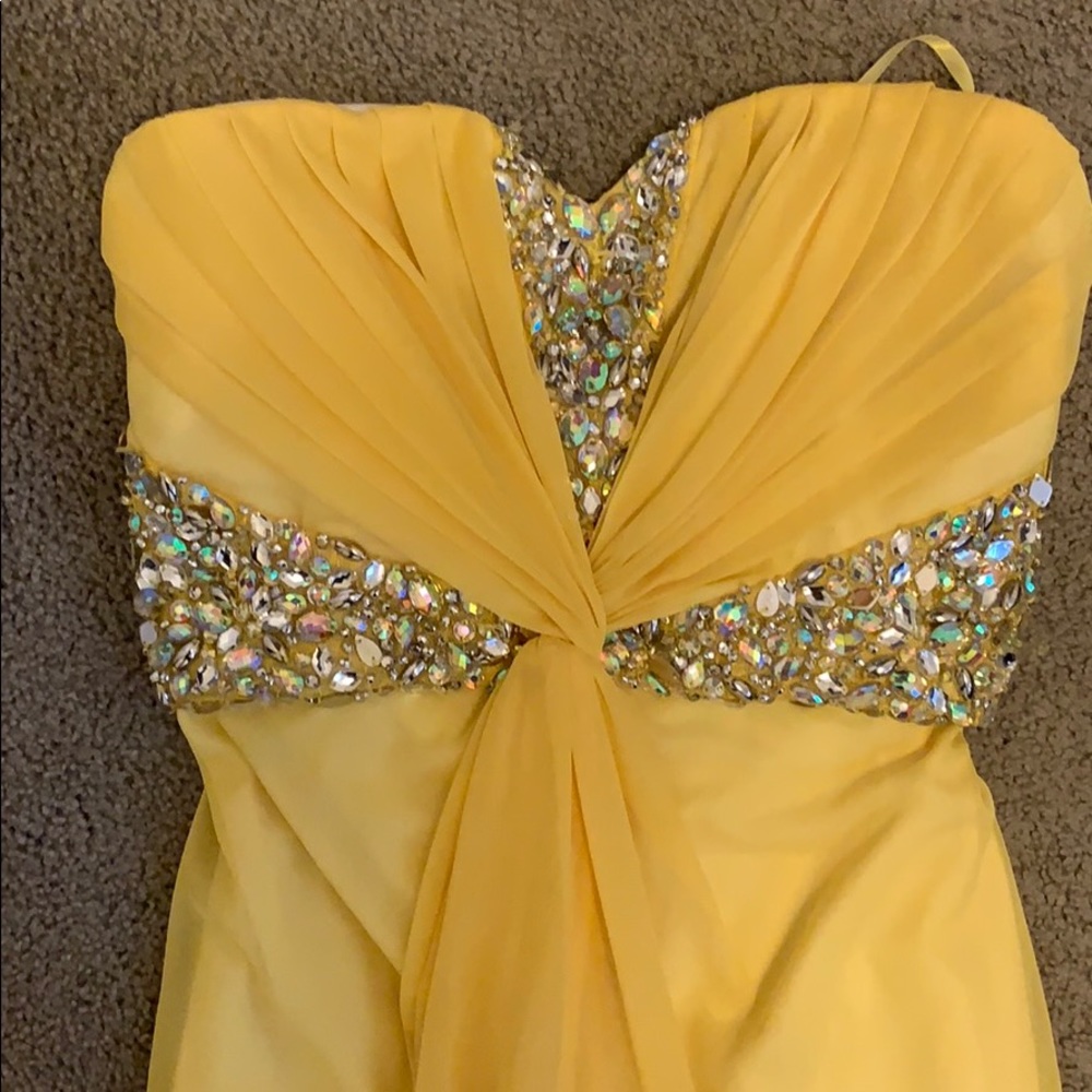 Yellow gem detail gown